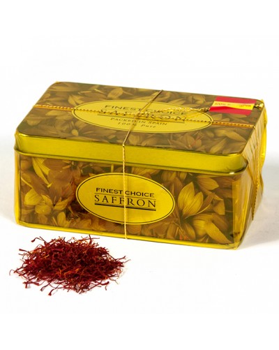 Saffron Filaments 20 grams. Draw flowers tin