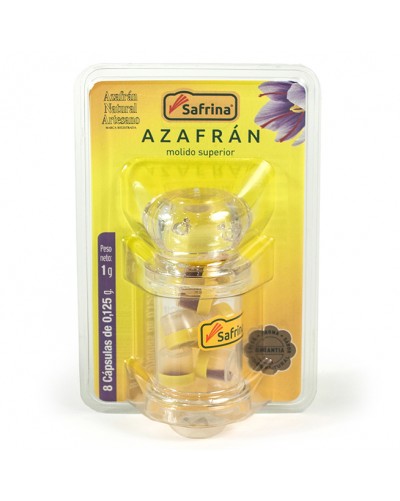 Azafrán molido. 8 cápsulas en blister